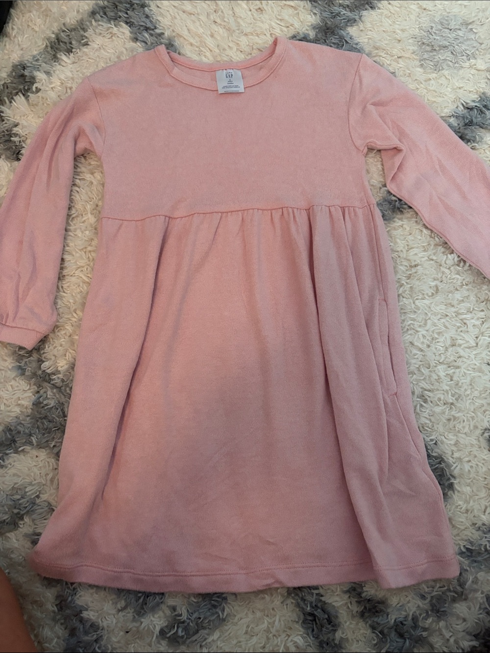 GAP Soft Pink Long Sleeve Empire Waist Dress